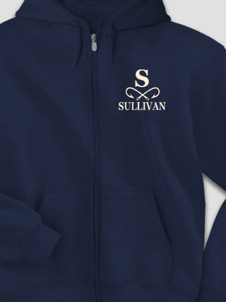 Fishing Monogram : Embroidered Zip Hoodies