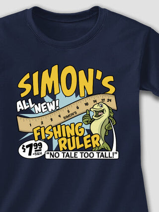 Fishing Ruler : Adult Ladies Fitted T-Shirt