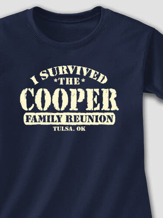 I Survived Reunion : Adult Ladies Fitted T-Shirt