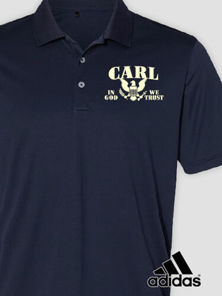 In God We Trust : Embroidered Adidas&reg; Polo Shirts