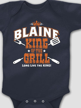 King of the Grill : Printed Baby Bodysuits