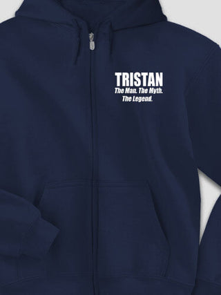 Man Myth Legend : Embroidered Zip Hoodies