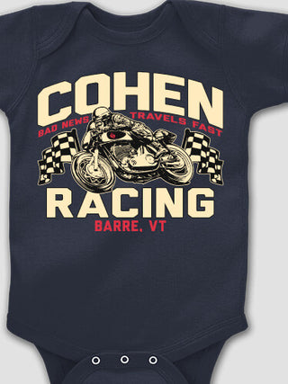 Motorcycle Racing : Printed Baby Bodysuits