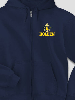 Nautical Monogram : Embroidered Zip Hoodies