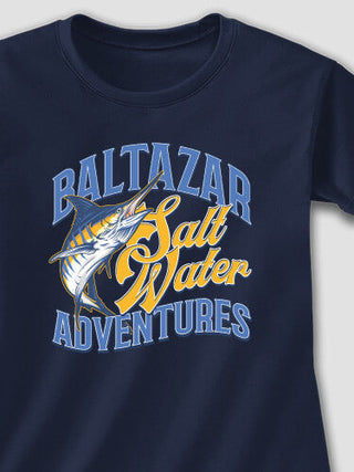 Salt Water Adventures : Adult Ladies Fitted T-Shirt