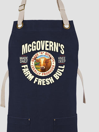 Farm Fresh Bull : Printed Canvas Work Aprons