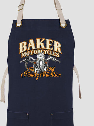 Motorcycle Family Tradition : Printed Canvas Work Aprons