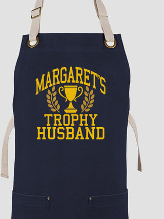 Trophy Husband : Printed Canvas Work Aprons