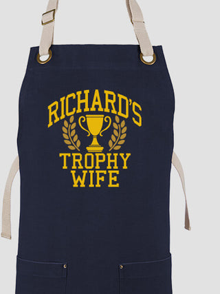 Trophy Wife : Printed Canvas Work Aprons
