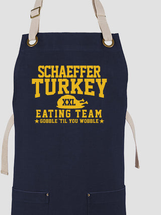 Turkey Eating Team : Printed Canvas Work Aprons