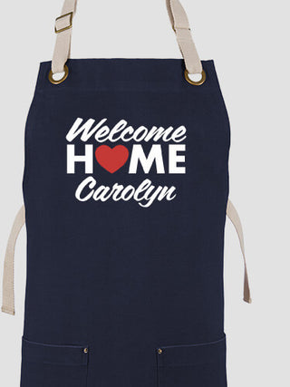 Welcome Home Heart : Printed Canvas Work Aprons