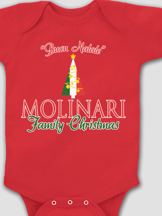 Italian Family Christmas : Printed Baby Bodysuits