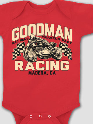 Motorcycle Racing : Printed Baby Bodysuits
