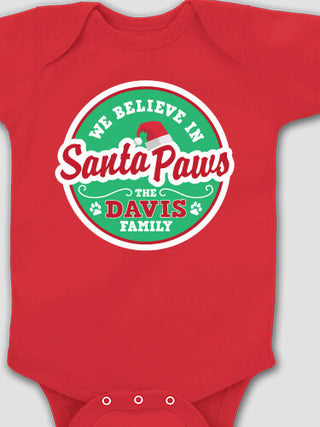 Santa Paws : Printed Baby Bodysuits