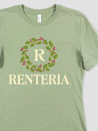 Christmas Monogram : Premium Ladies T-Shirts