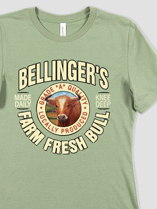 Farm Fresh Bull : Premium Ladies T-Shirts