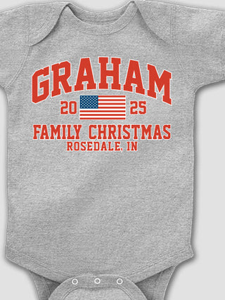 American Christmas Varsity : Printed Baby Bodysuits