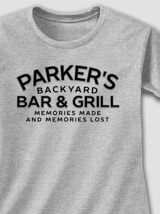 Backyard Bar and Grill : Adult Ladies Fitted T-Shirt