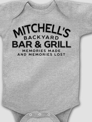 Backyard Bar and Grill : Printed Baby Bodysuits