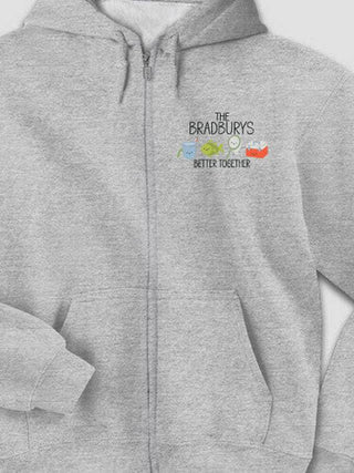 Better Together Fishing : Embroidered Zip Hoodies