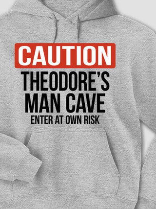 Caution Man Cave : Printed Hoodies