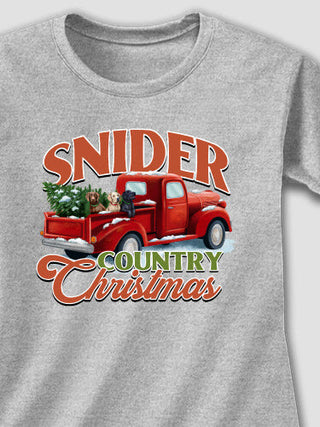 Country Christmas : Adult Ladies Fitted T-Shirt