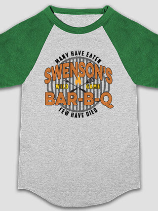Wild Game Few Have Died BBQ : Printed Kids Raglan Shirts