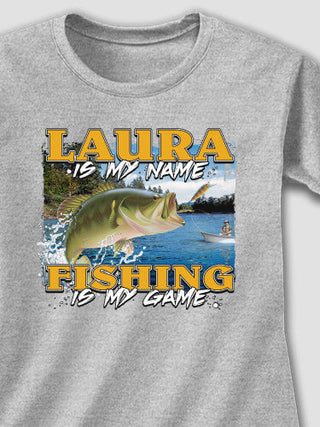 Fishing is my Game : Adult Ladies Fitted T-Shirt