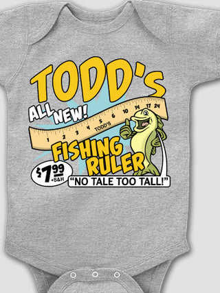 Fishing Ruler : Printed Baby Bodysuits