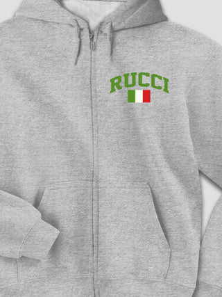Italian Flag Varsity : Embroidered Zip Hoodies