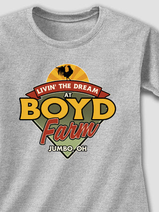 Livin' The Dream Farm : Adult Ladies Fitted T-Shirt