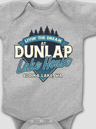 Livin' The Dream Lake House : Printed Baby Bodysuits