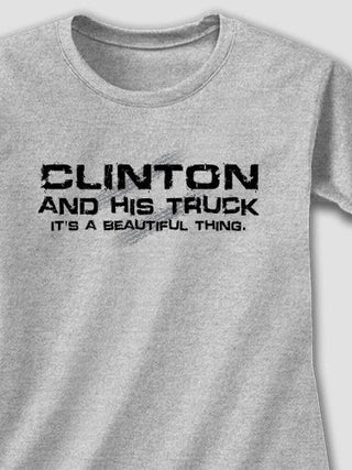 Man and His Truck : Adult Ladies Fitted T-Shirt