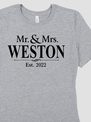 Mr and Mrs : Premium Ladies T-Shirts