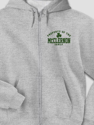 Property of Irish : Embroidered Zip Hoodies