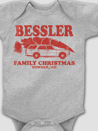 Retro Family Christmas : Printed Baby Bodysuits