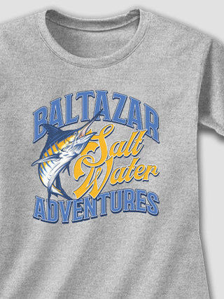 Salt Water Adventures : Adult Ladies Fitted T-Shirt