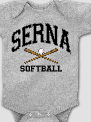 Softball : Printed Baby Bodysuits