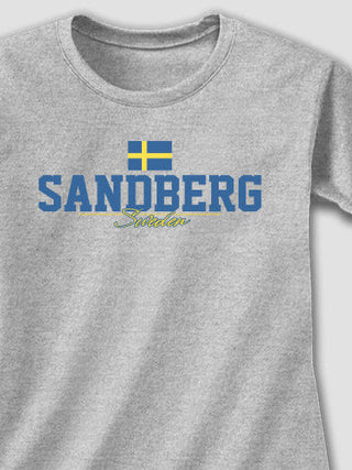 Sweden Flag : Adult Ladies Fitted T-Shirt