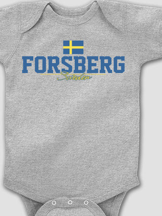 Sweden Flag : Printed Baby Bodysuits