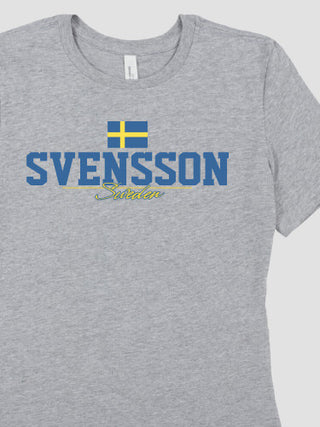 Sweden Flag : Premium Ladies T-Shirts