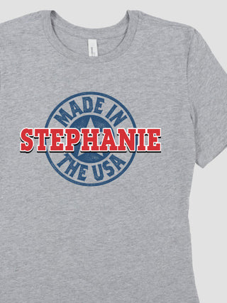 USA Stamp : Premium Ladies T-Shirts
