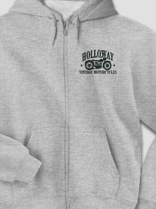 Vintage Motorcycles : Embroidered Zip Hoodies