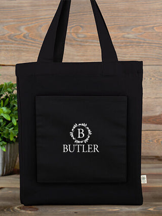 Wreath Monogram : Canvas Totes