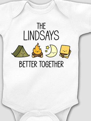 Better Together Camping : Printed Baby Bodysuits