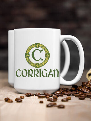 Celtic Wreath Monogram : Ceramic Coffee Mugs