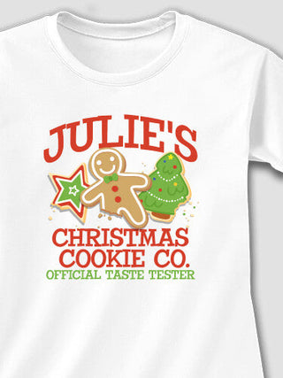 Christmas Cookie Tester : Adult Ladies Fitted T-Shirt