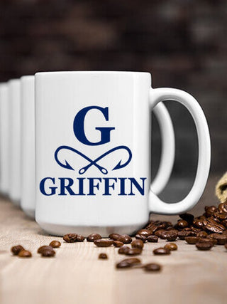 Fishing Monogram : Ceramic Coffee Mugs