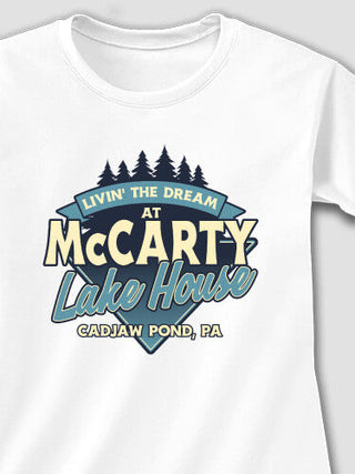 Livin' The Dream Lake House : Adult Ladies Fitted T-Shirt