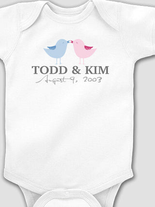Love Birds : Printed Baby Bodysuits